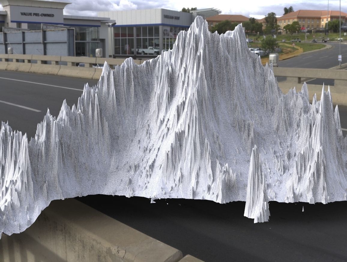 Fantasy terrain mountain 3D 3D model_1