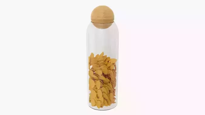 Glass kitchen jar with contents 12 3D model