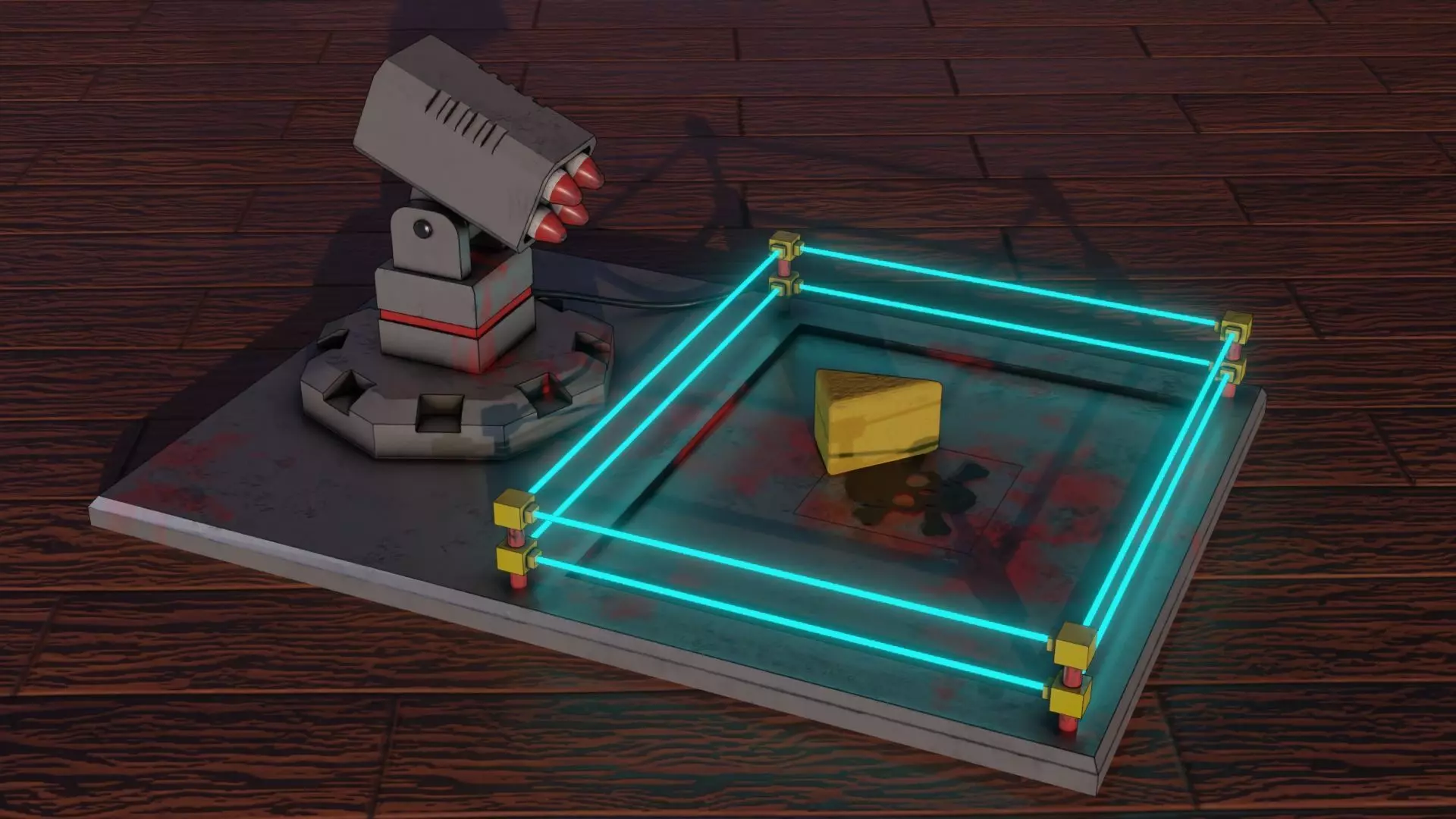 Sci-fi mousetrap Low-poly 3D model_0