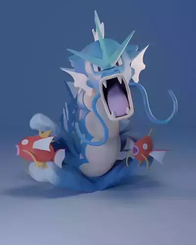 Pokemon - Gyarados and Magikarps figure