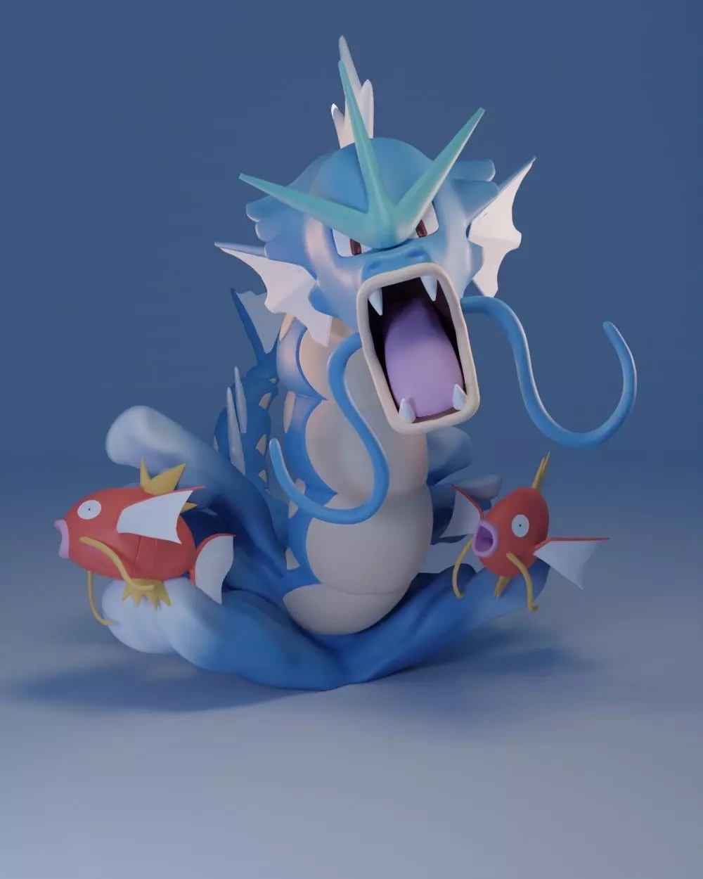 Pokemon - Gyarados and Magikarps figure 3D print model_0