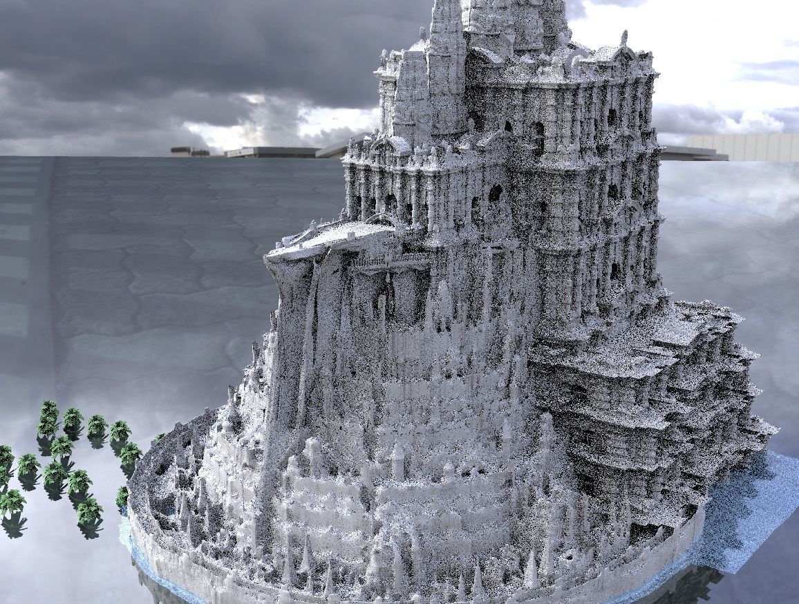 Ancient fantasy Mayan temple collection Kitbash 3D model_7