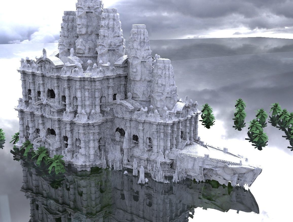 Ancient fantasy Mayan temple collection Kitbash 3D model_2