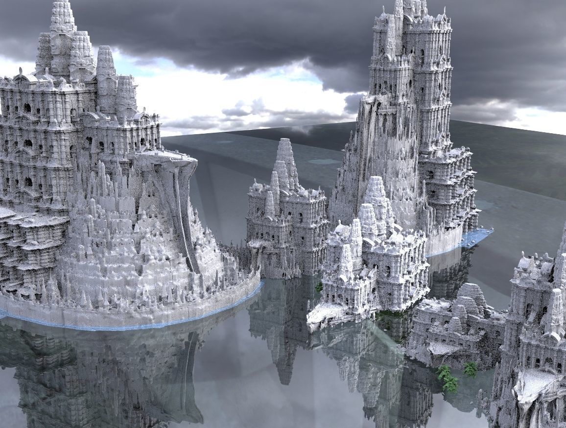 Ancient fantasy Mayan temple collection Kitbash 3D model_9