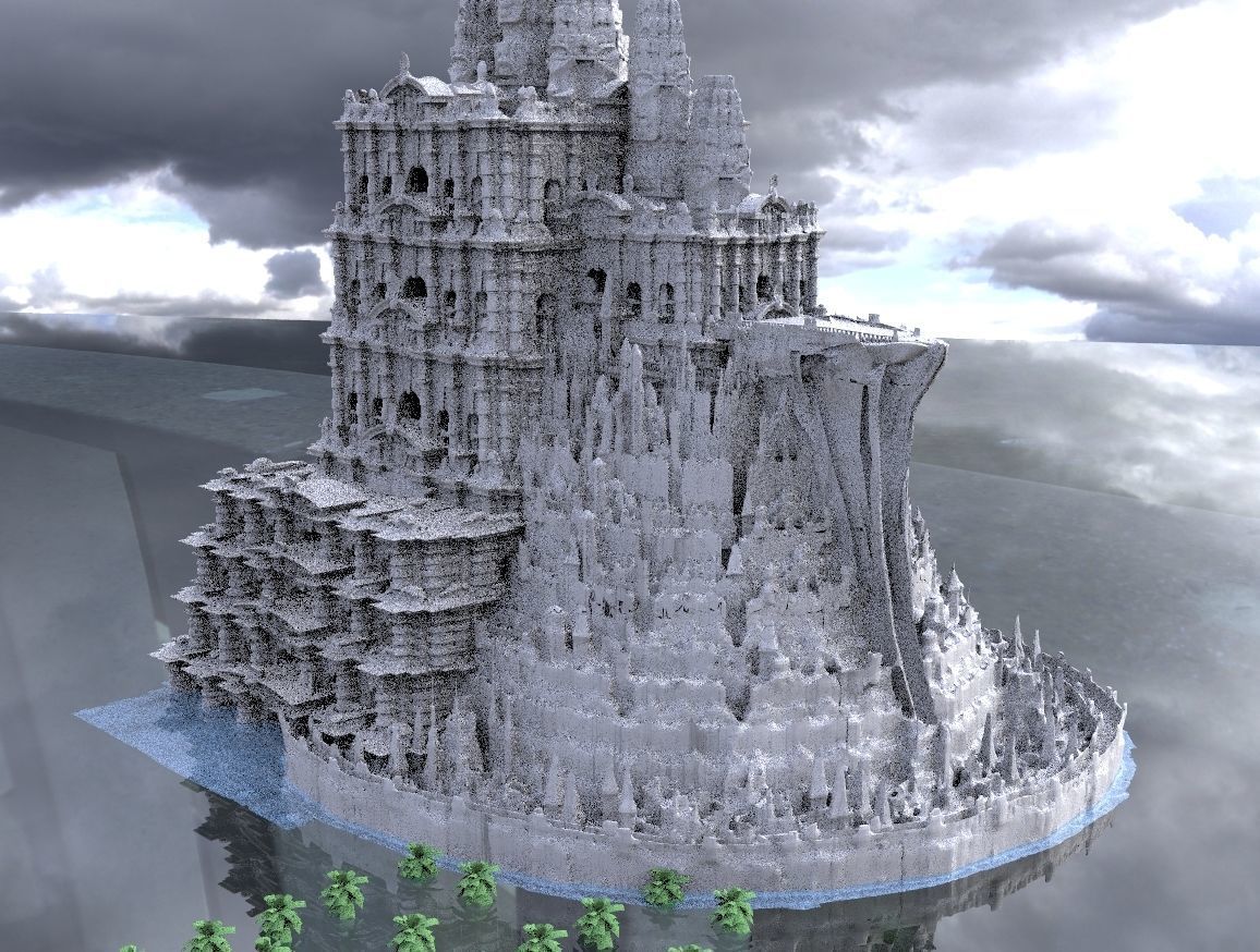 Ancient fantasy Mayan temple collection Kitbash 3D model_6