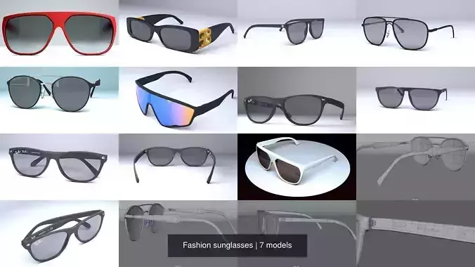 Fashion sunglasses 3D Model Collection