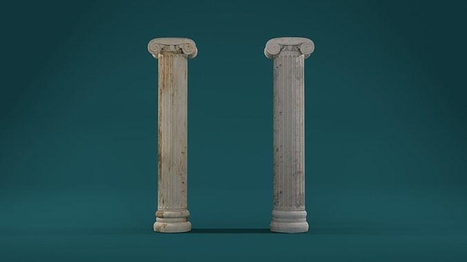 Ionic Greek column Low-poly 3D model