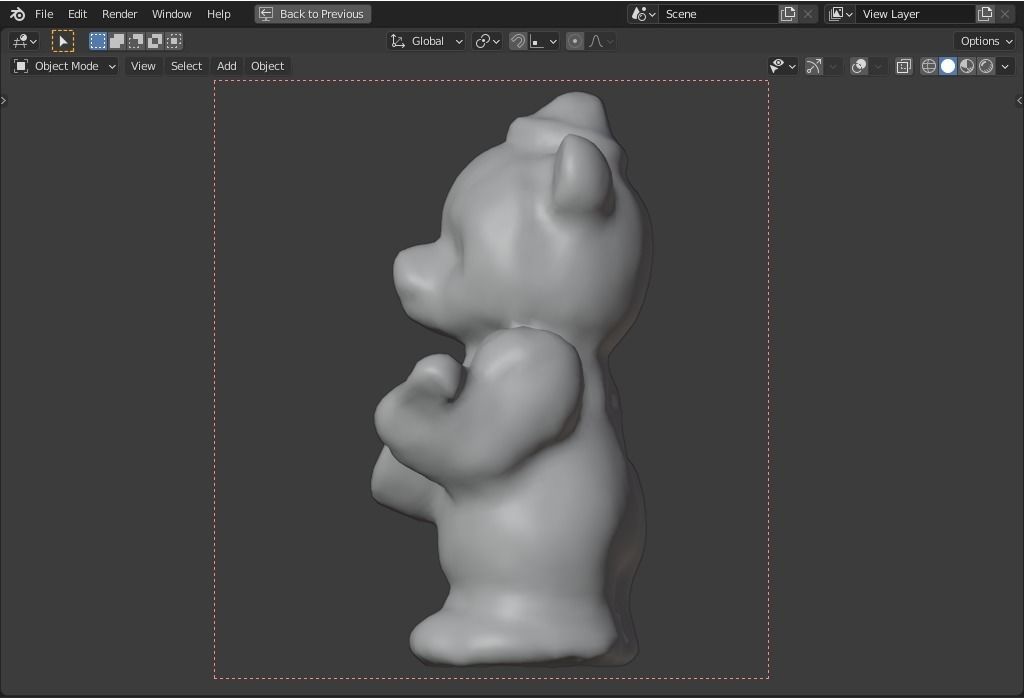 plaster bear   guitar player Low-poly 3D model_9