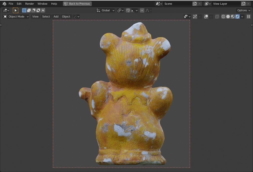 plaster bear   guitar player Low-poly 3D model_2