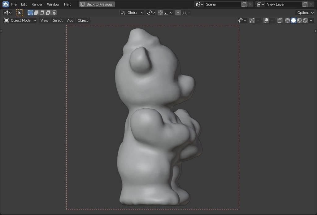 plaster bear   guitar player Low-poly 3D model_8