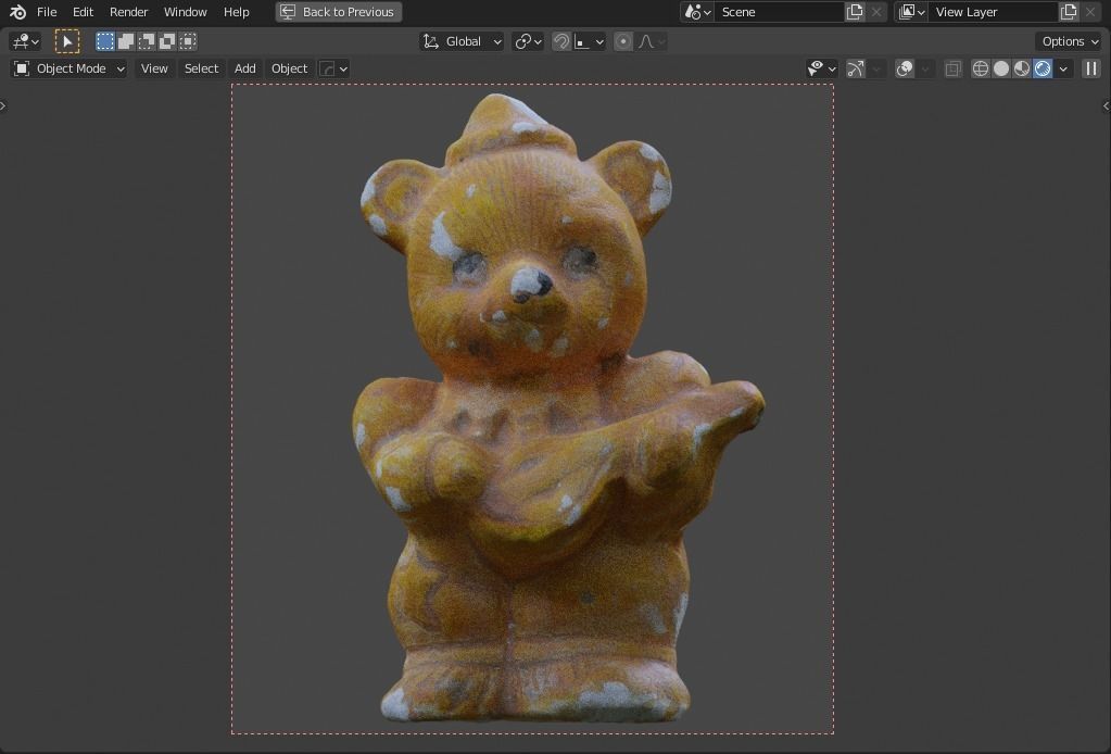 plaster bear   guitar player Low-poly 3D model_3