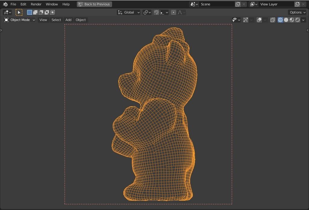 plaster bear   guitar player Low-poly 3D model_13
