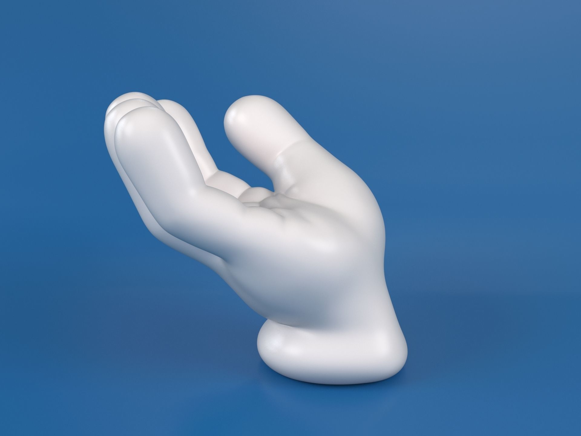Cartoon hand 5 fingers Beggar 3D print model_2