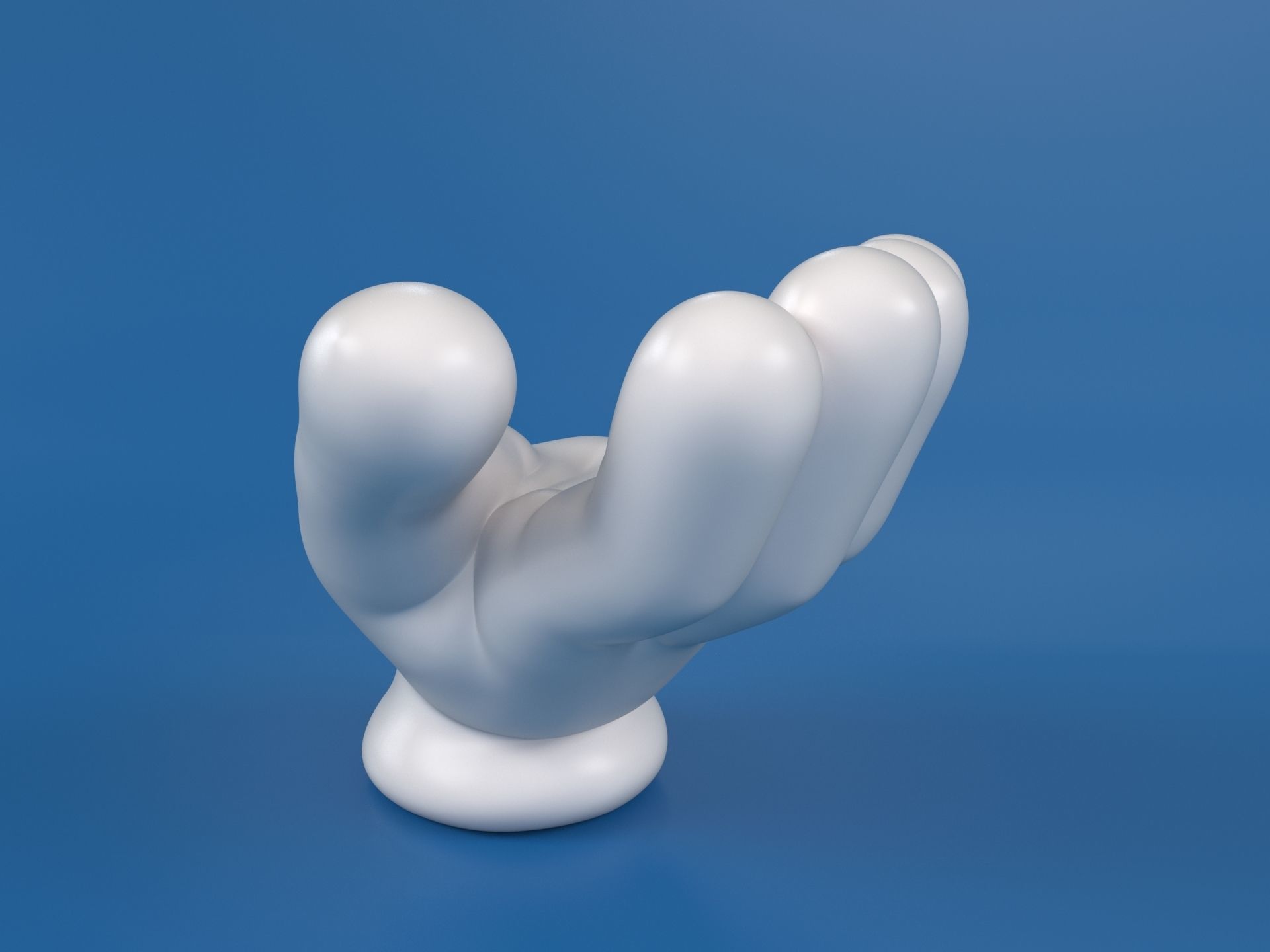 Cartoon hand 5 fingers Beggar 3D print model_5