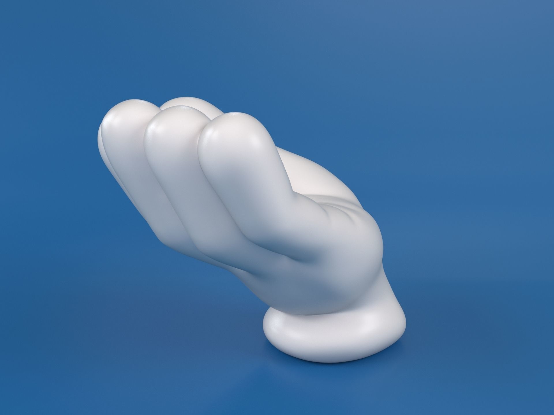 Cartoon hand 5 fingers Beggar 3D print model_3