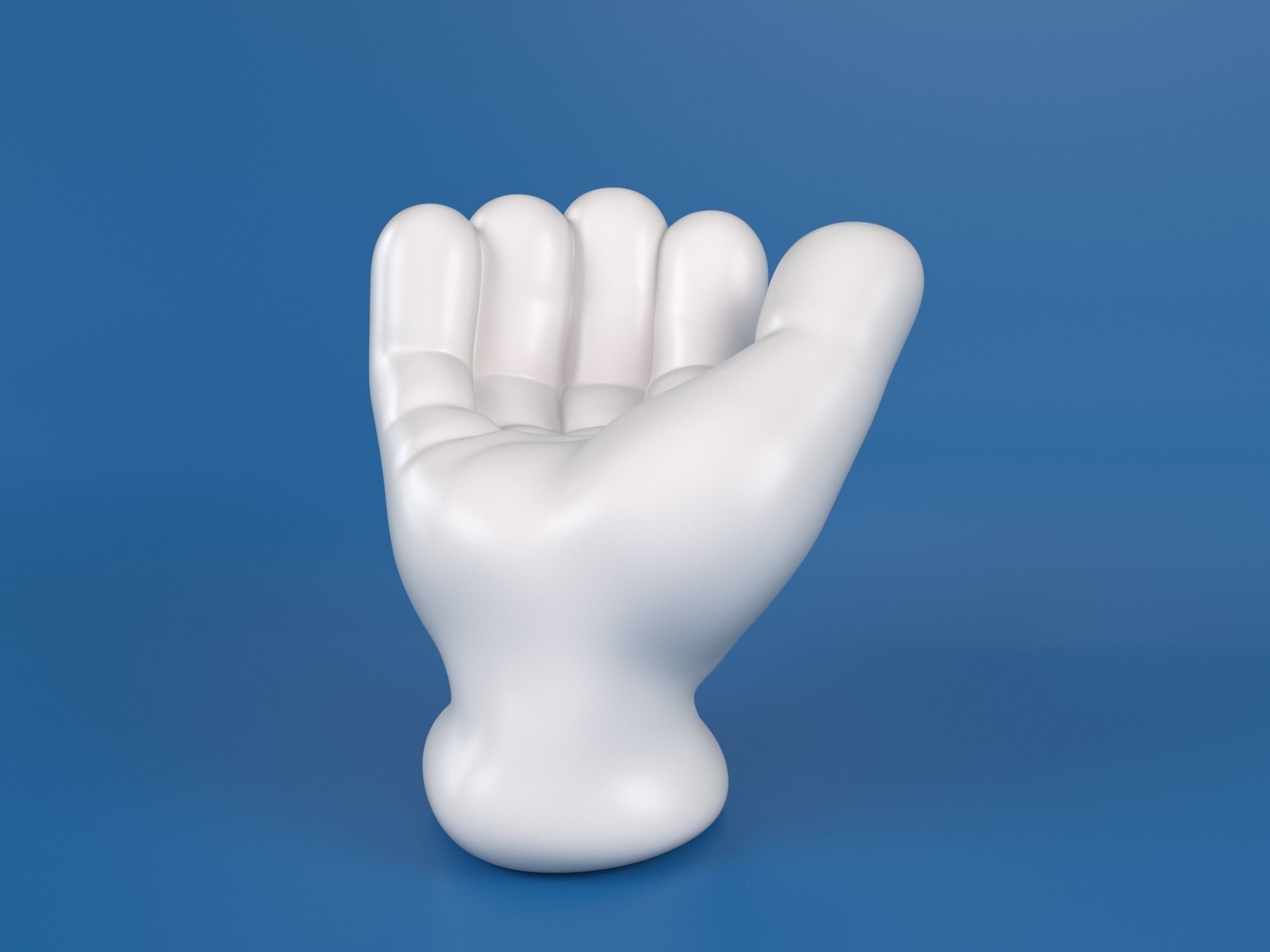 Cartoon hand 5 fingers Beggar 3D print model_8