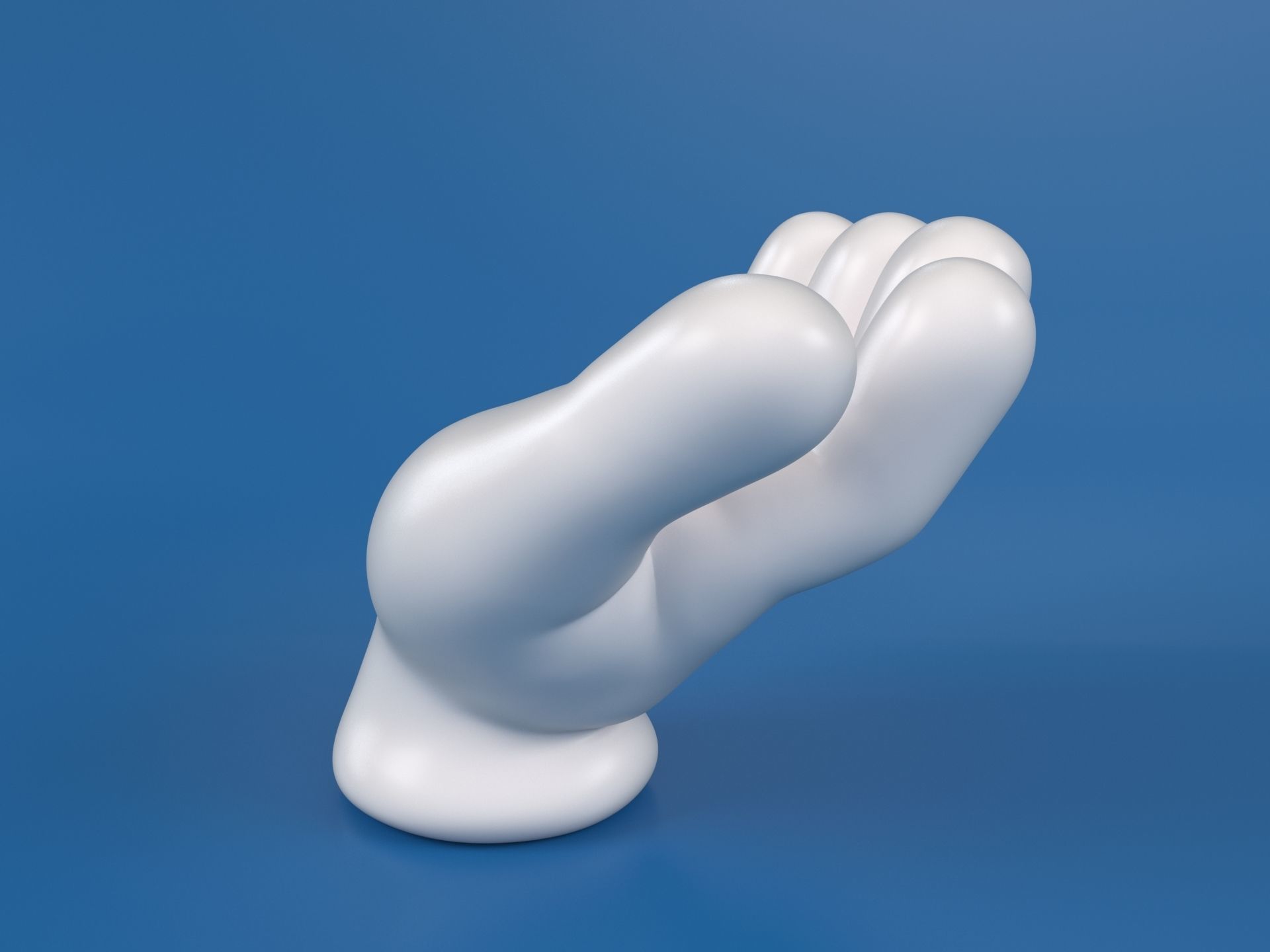 Cartoon hand 5 fingers Beggar 3D print model_6