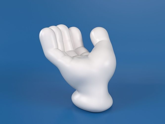 Cartoon hand 5 fingers Beggar 3D print model