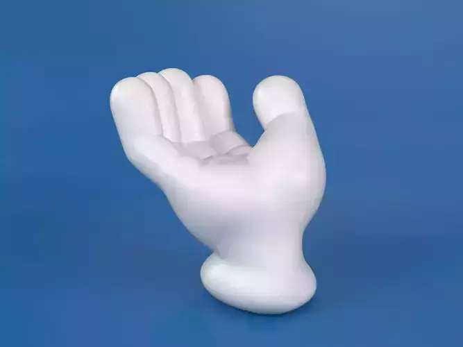 Cartoon hand 5 fingers Beggar 3D print model