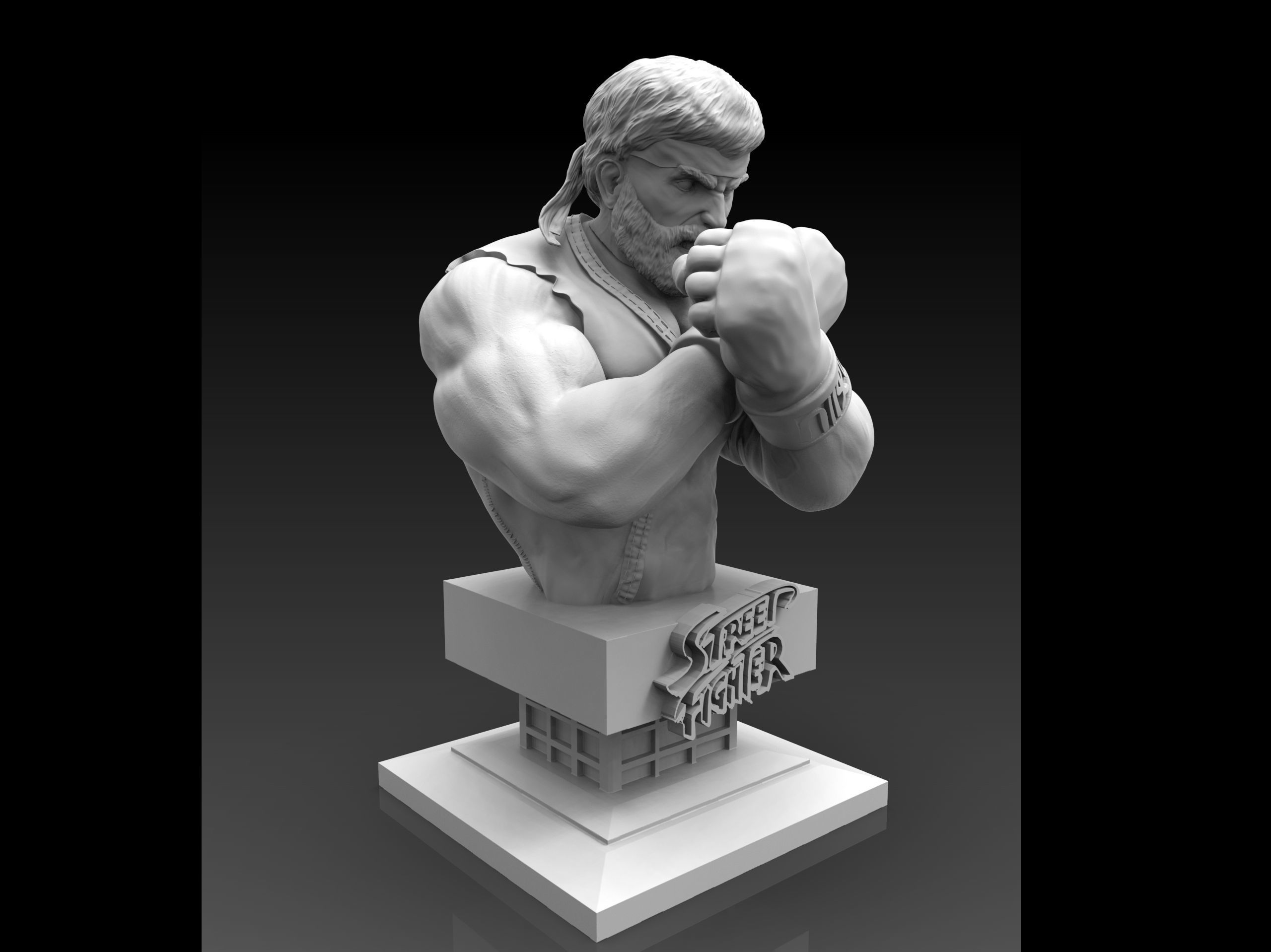 Old Ryu - Street Fighter V Statue 3D print model_10