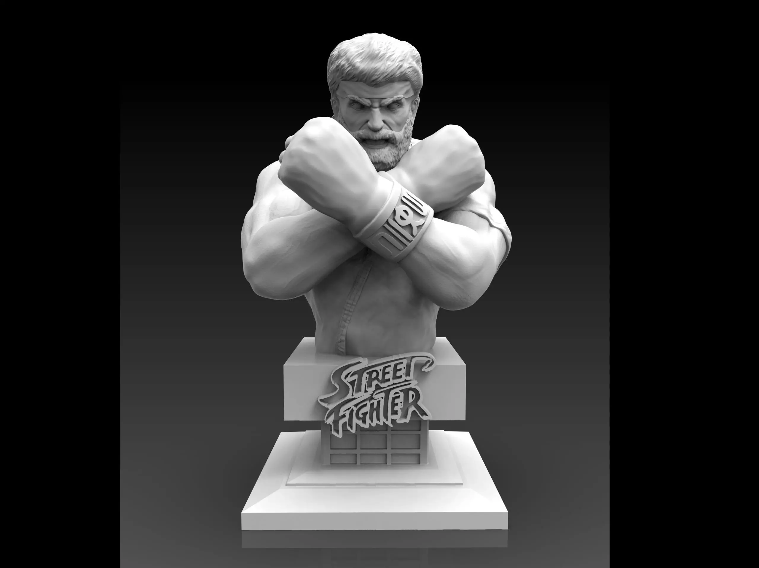 Old Ryu - Street Fighter V Statue 3D print model_0