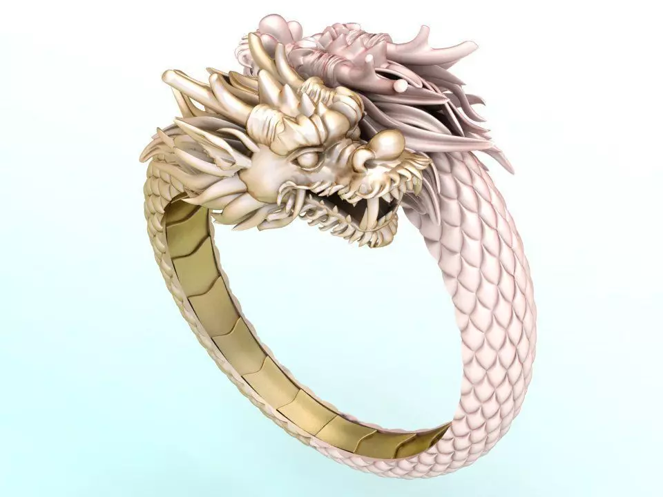 Dragon bracelet - Dragon bangle - Mens bracelet - N386 3D print model