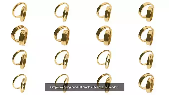 Simple Wedding band 50 profiles 65 sizes