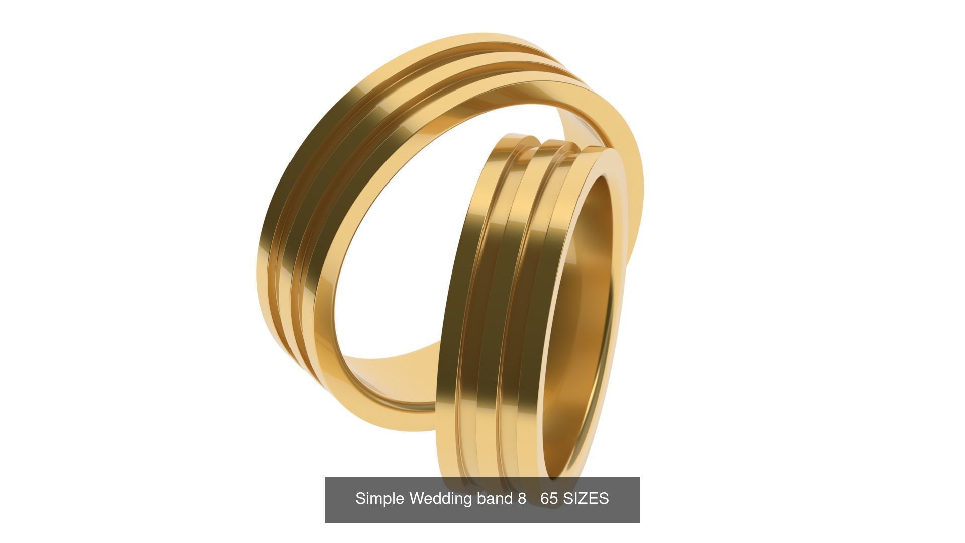 Simple Wedding band 50 profiles 65 sizes 3D Model Collection_13