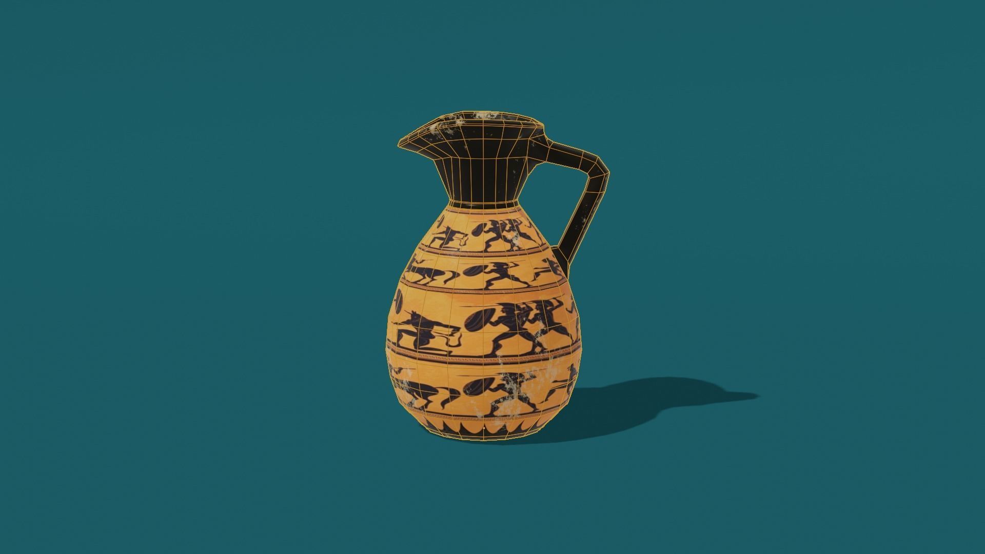 Low Poly Greek Jug and Amphora Low-poly 3D model_2