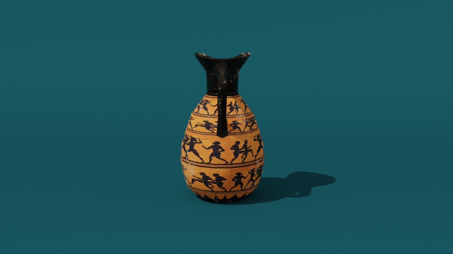 Low Poly Greek Jug and Amphora Low-poly 3D model_7