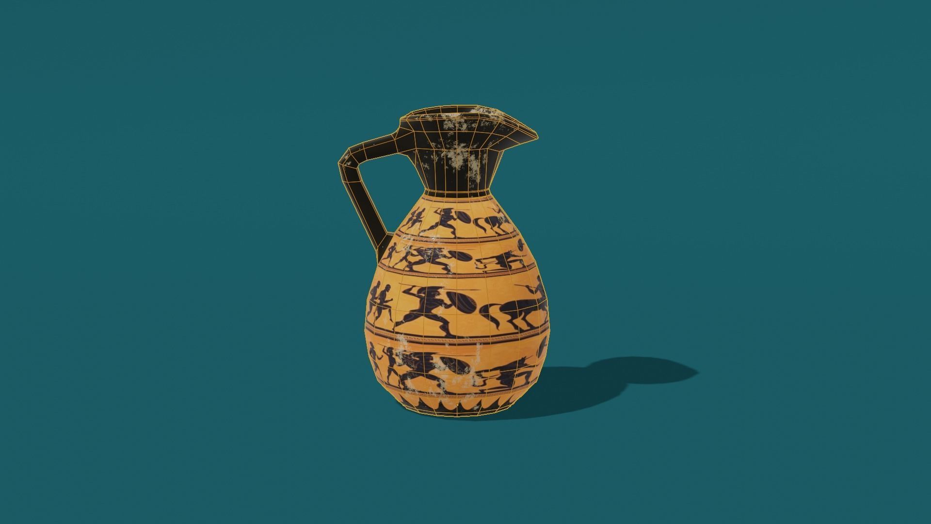Low Poly Greek Jug and Amphora Low-poly 3D model_4