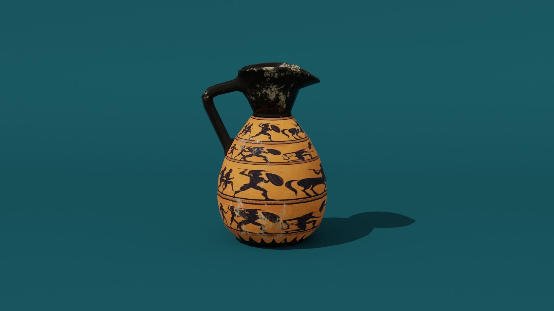 Low Poly Greek Jug and Amphora Low-poly 3D model_5