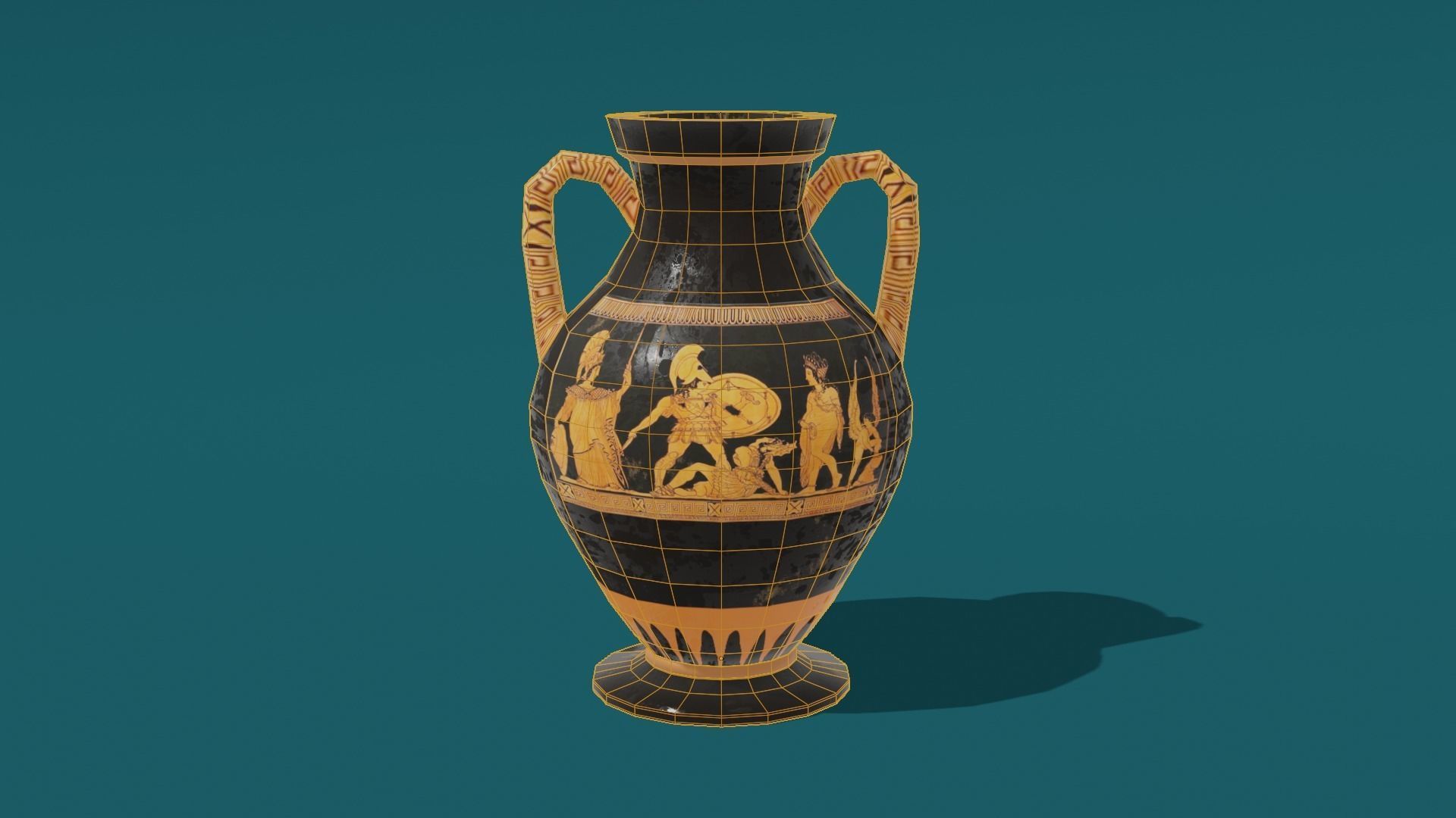 Low Poly Greek Jug and Amphora Low-poly 3D model_9
