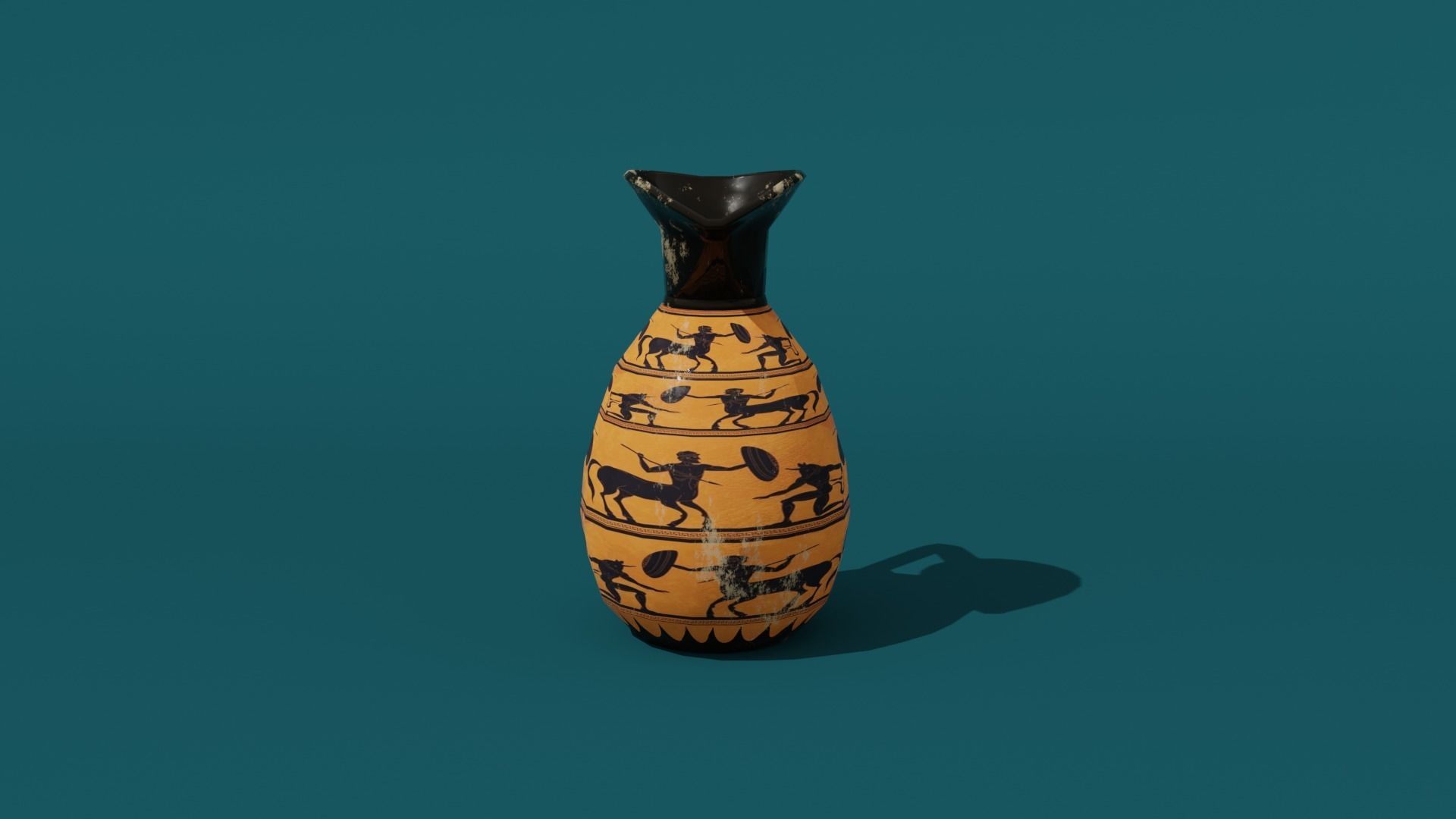 Low Poly Greek Jug and Amphora Low-poly 3D model_3