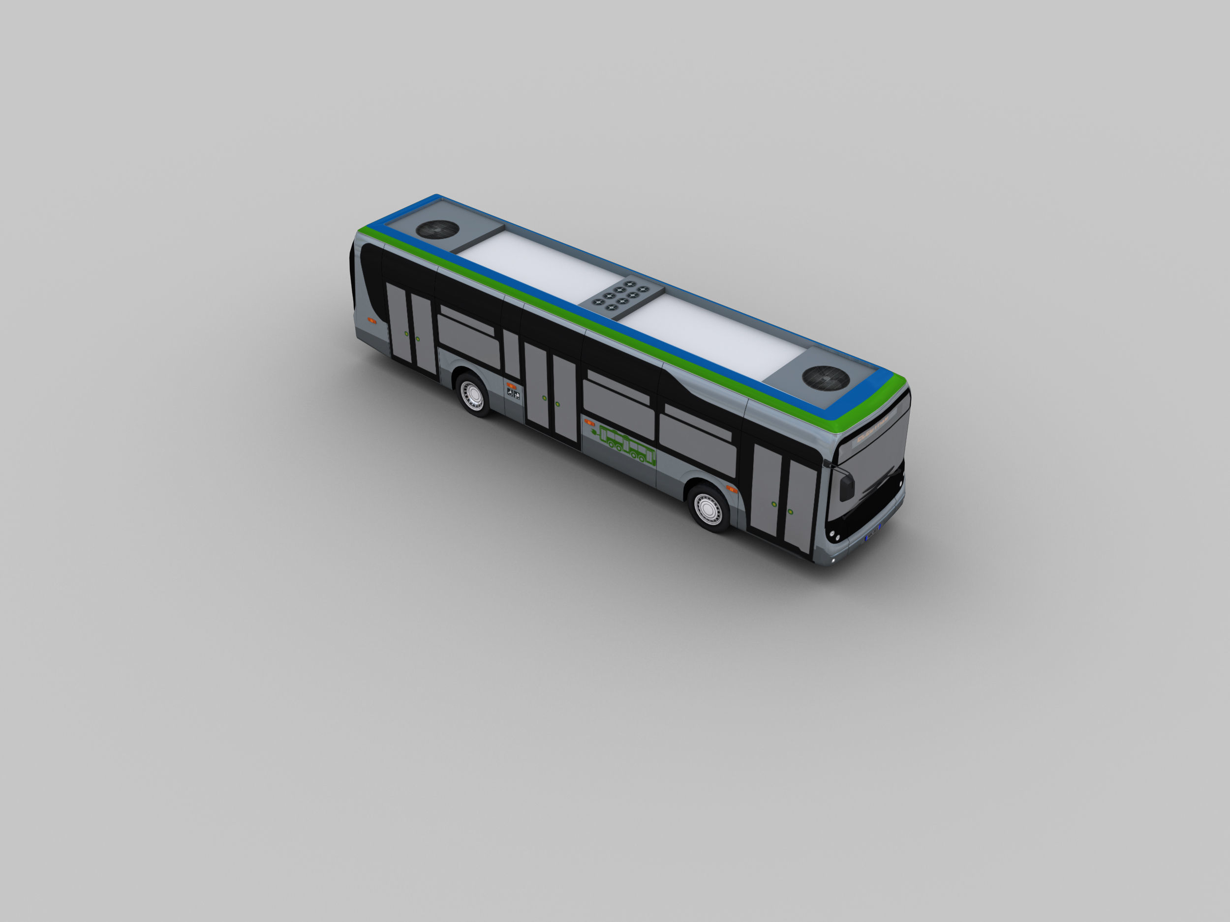Electric Bus Lowpoly 4 Low-poly 3D model_4