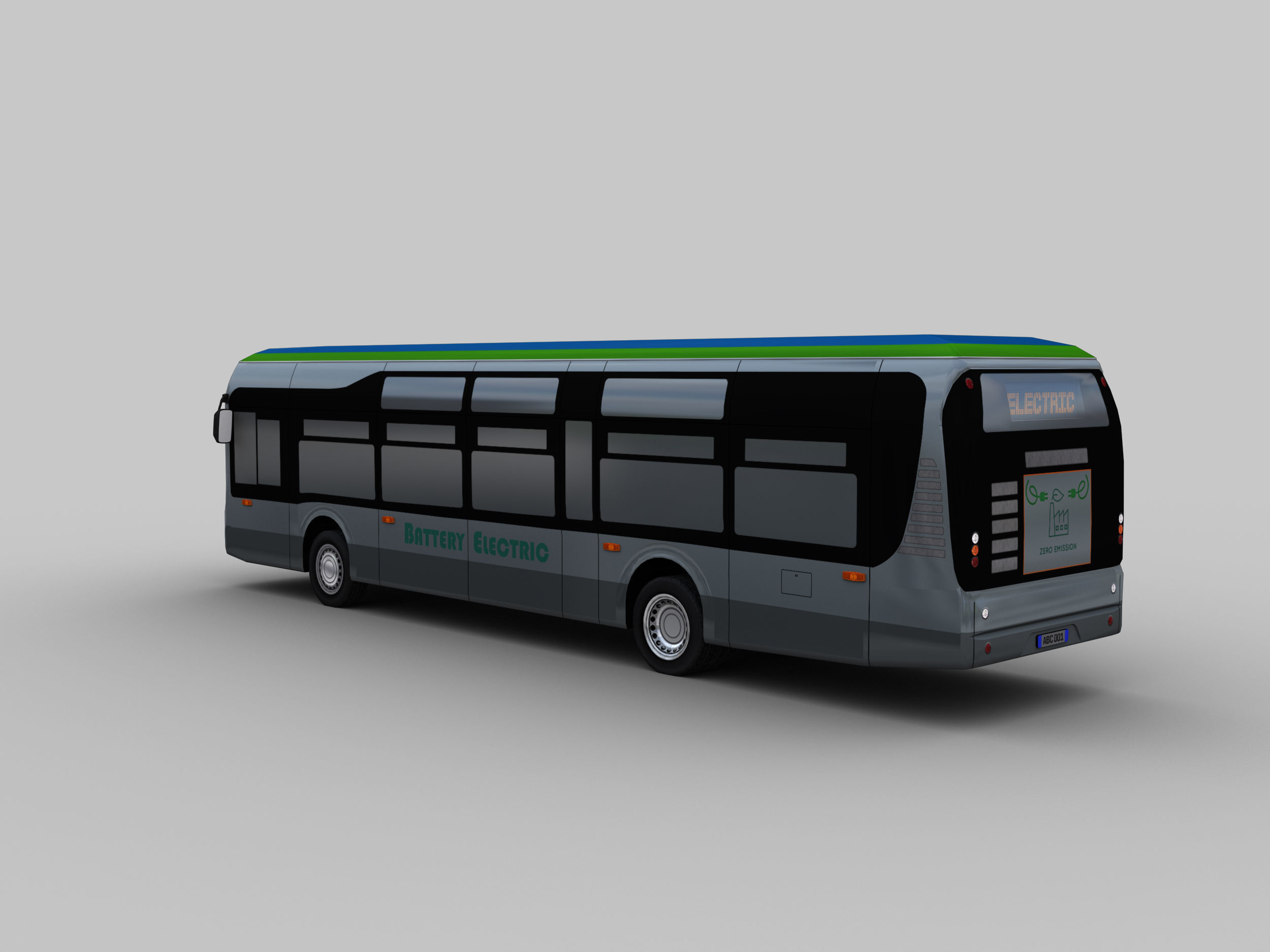 Electric Bus Lowpoly 4 Low-poly 3D model_2