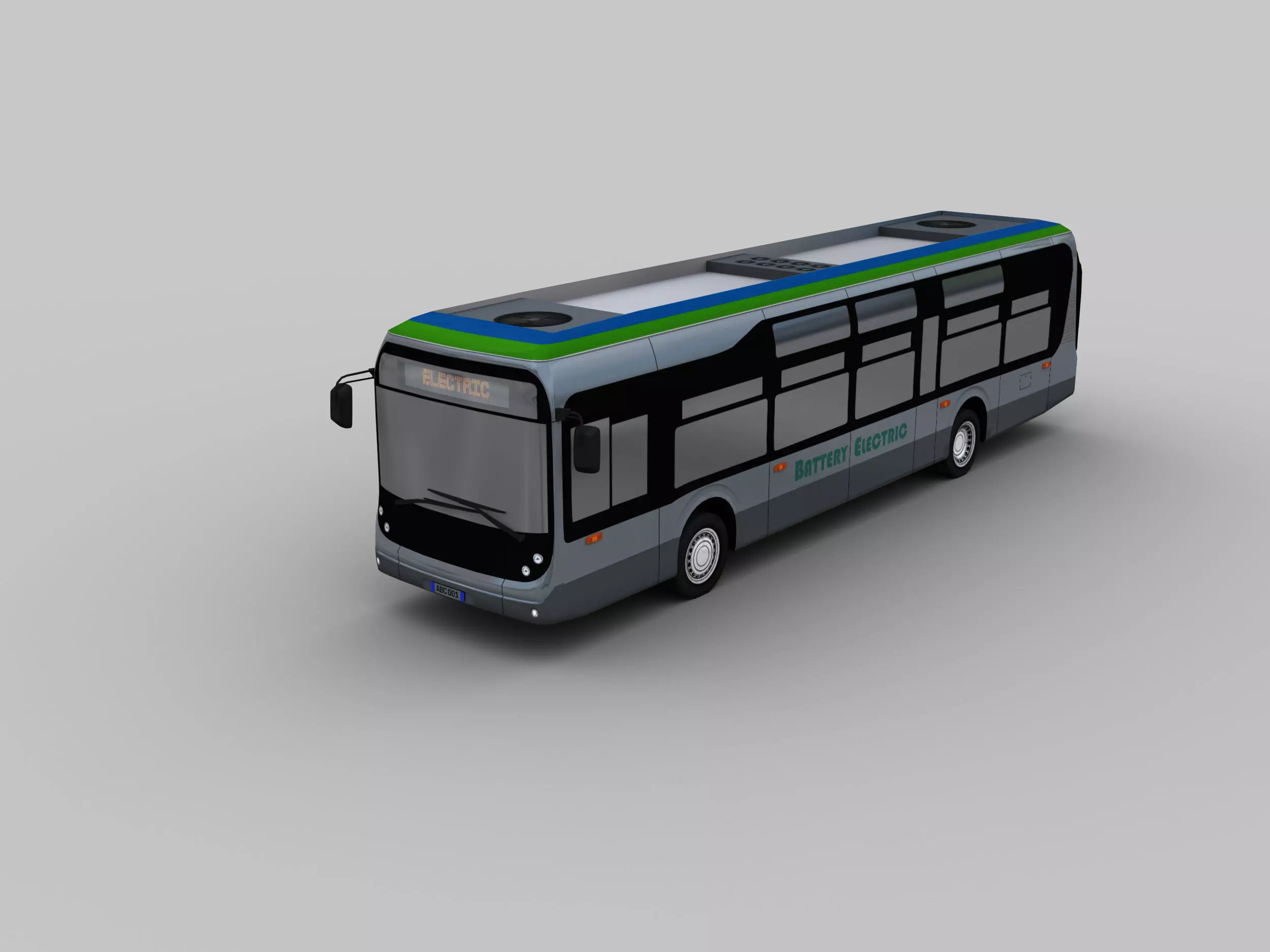 Electric Bus Lowpoly 4 Low-poly 3D model_0