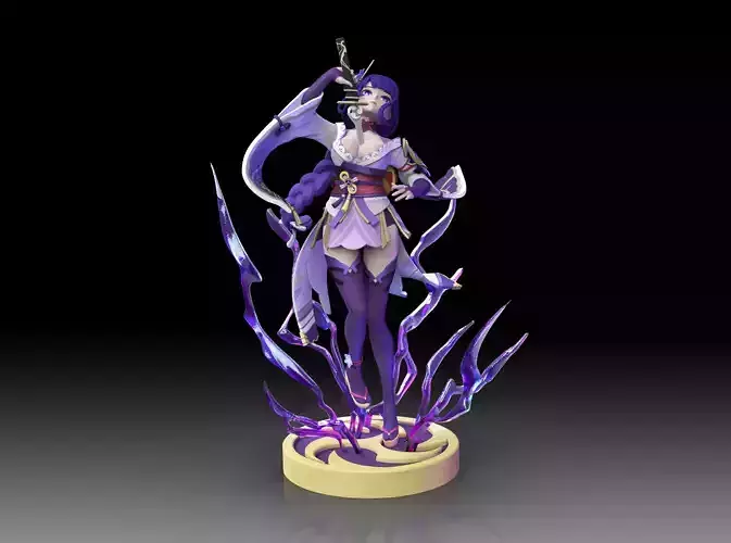 3Dprint - Genshin Impact - Raiden Shogun Baal - Ei - fanart 3D print model