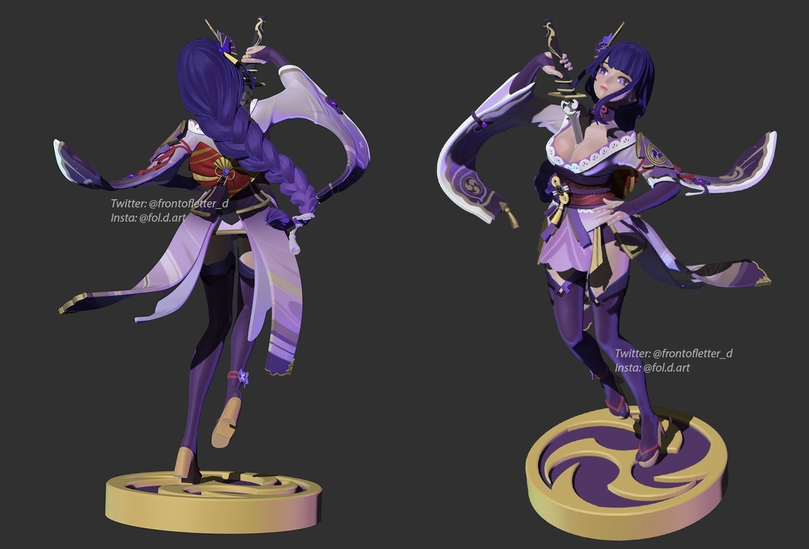 3Dprint - Genshin Impact - Raiden Shogun Baal - Ei - fanart 3D print model_5