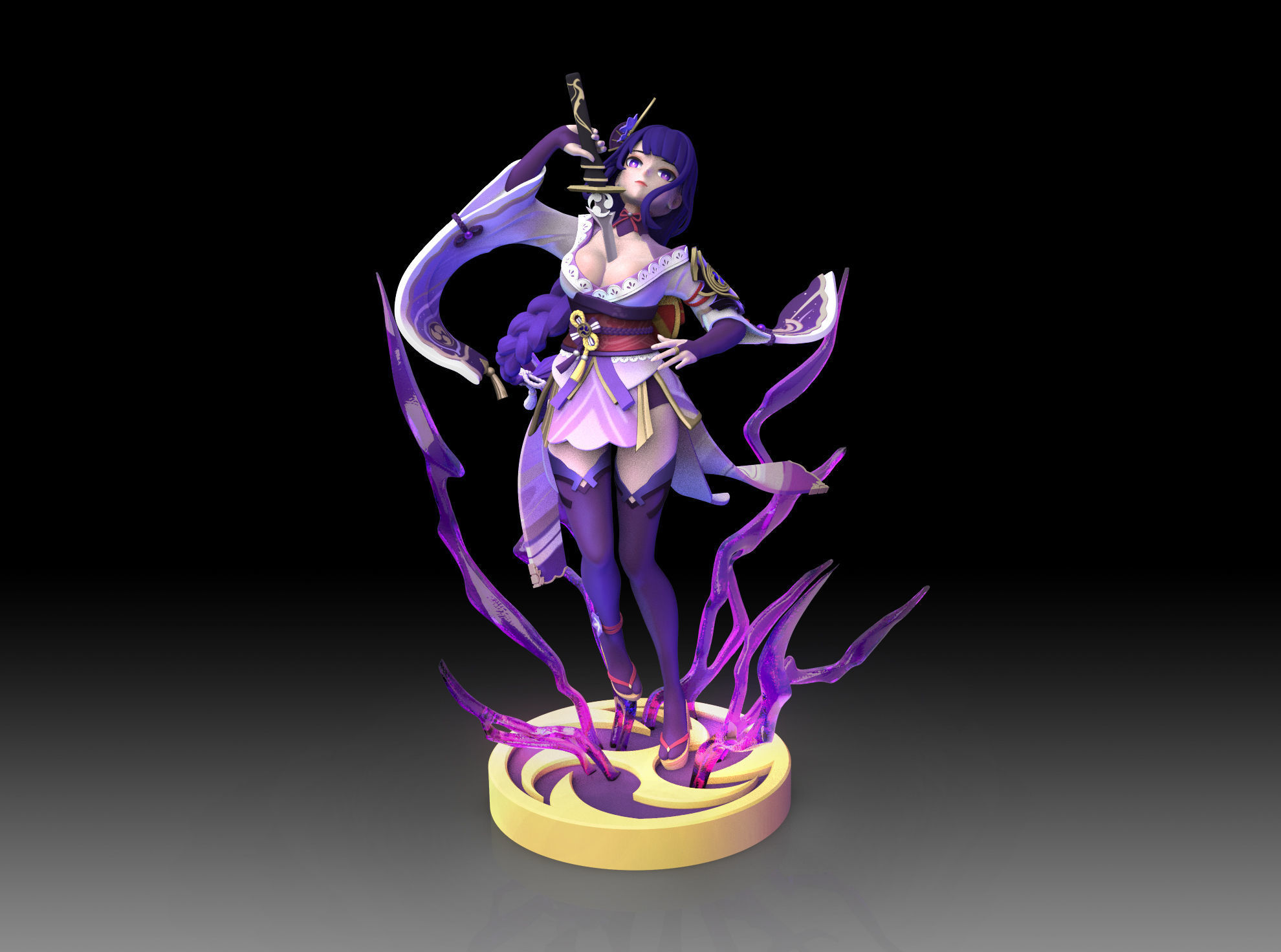 3Dprint - Genshin Impact - Raiden Shogun Baal - Ei - fanart 3D print model_9