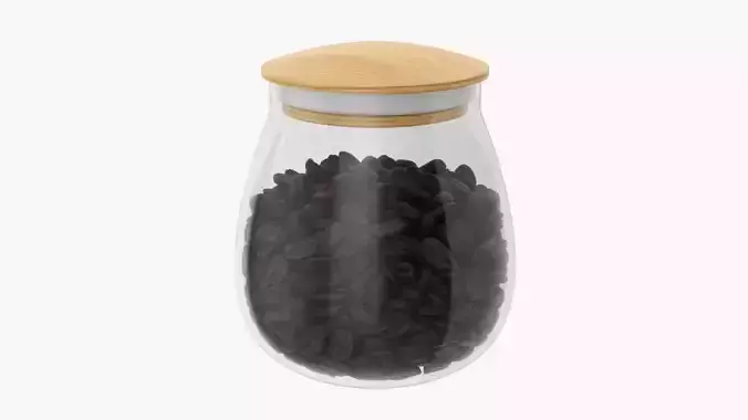 Glass kitchen jar with contents 14