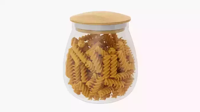 Glass kitchen jar with contents 15 3D model