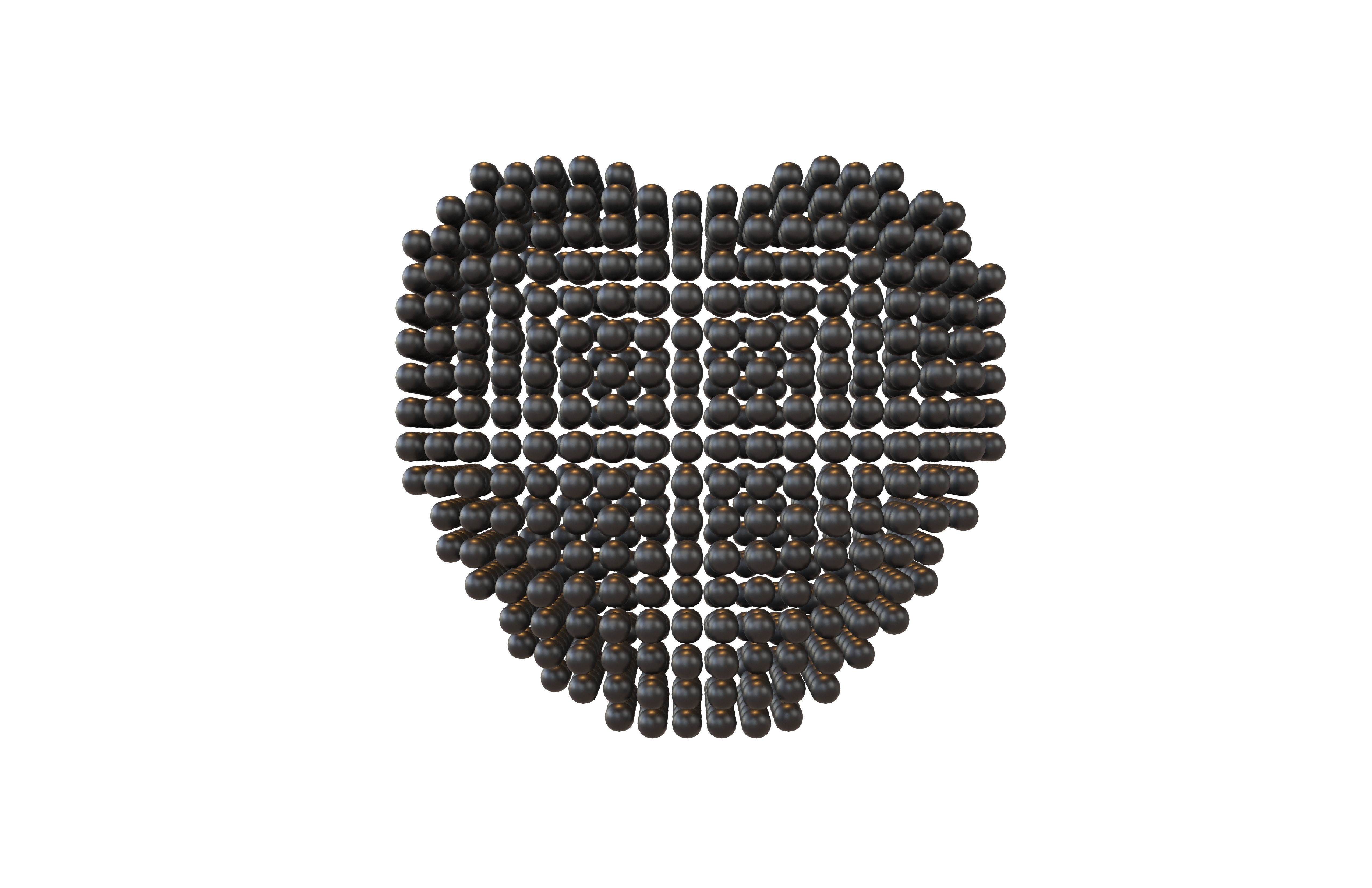 Voxel Heart Round Style v1 001 3D model_1