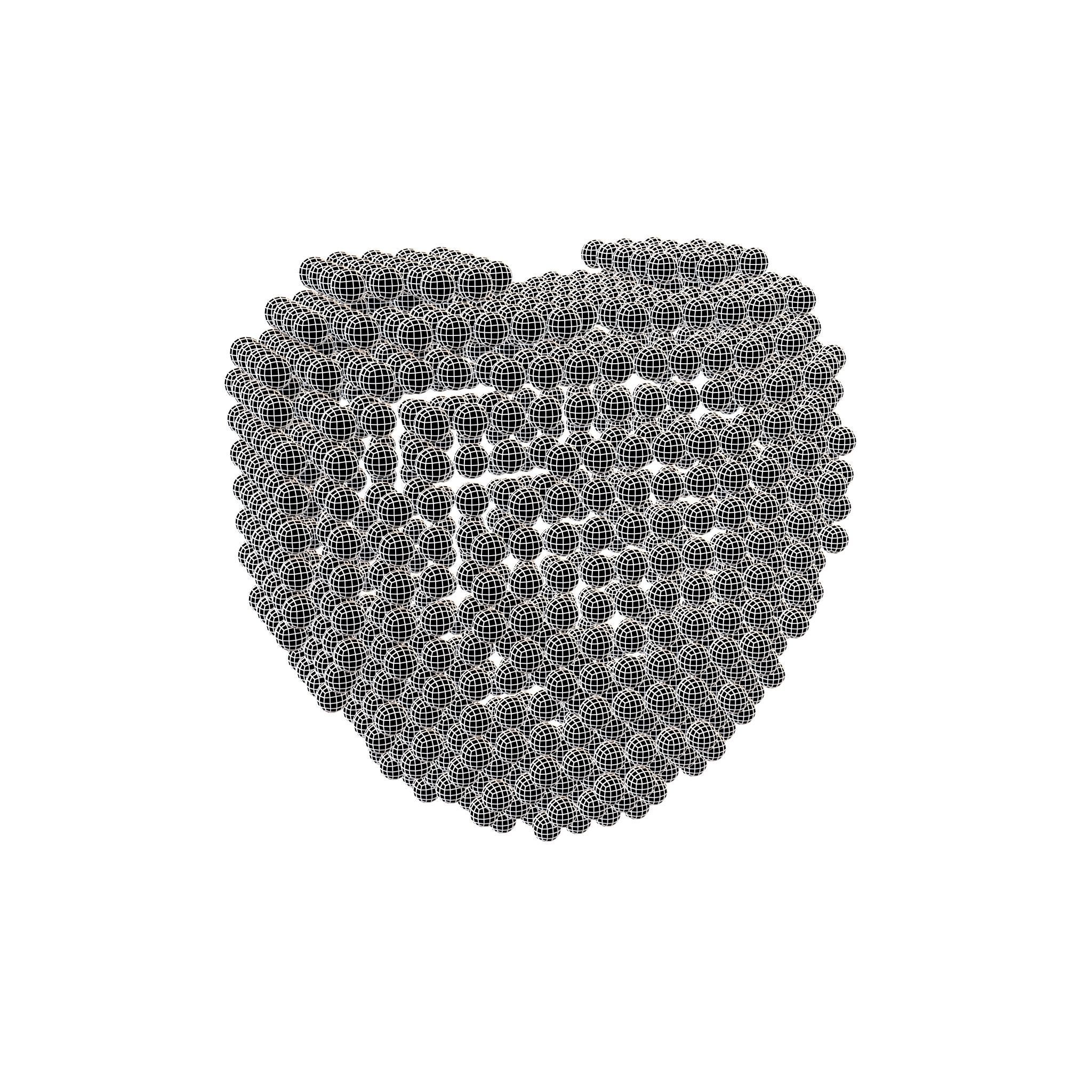 Voxel Heart Round Style v1 001 3D model_4