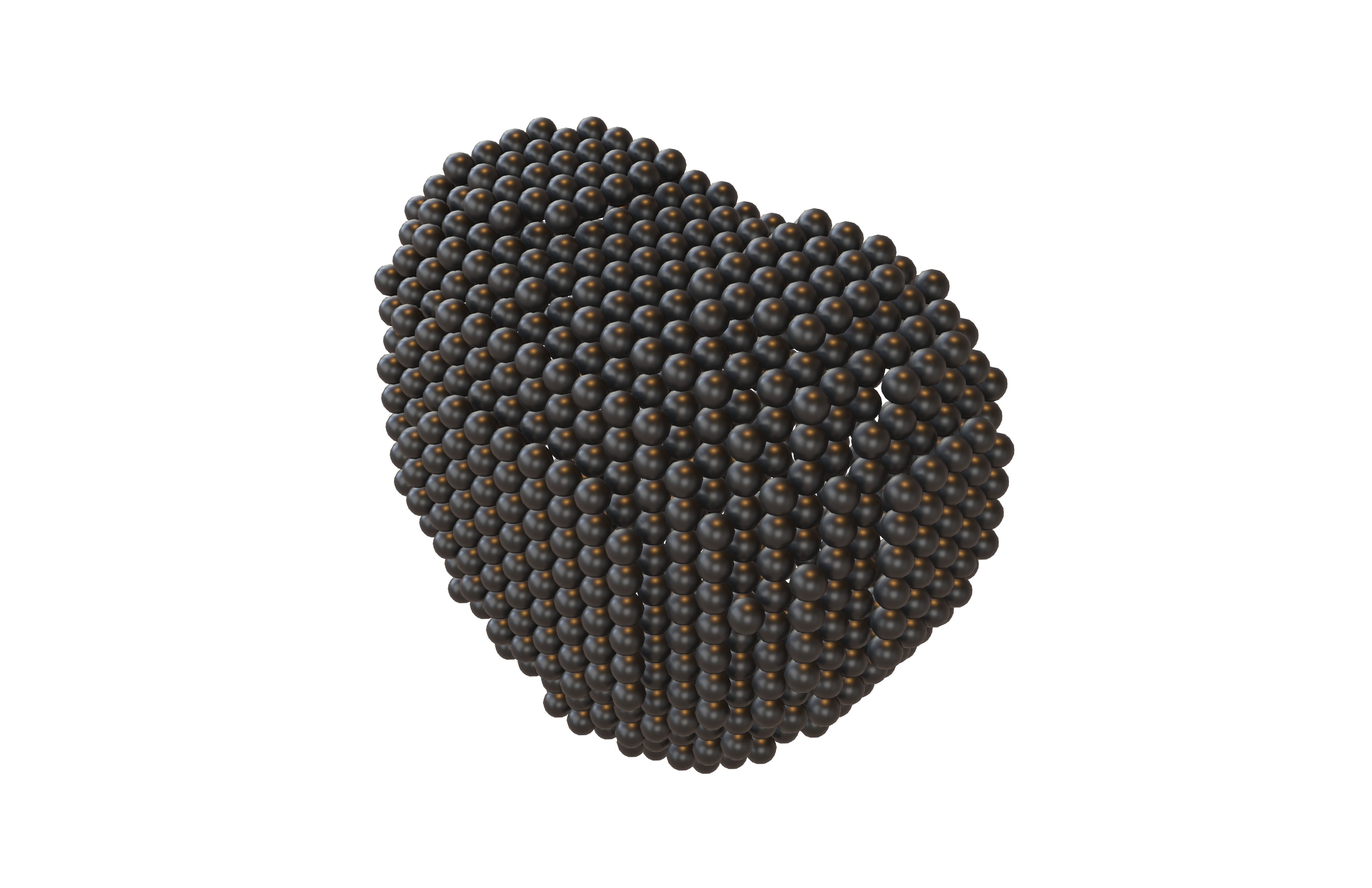 Voxel Heart Round Style v1 001 3D model_2