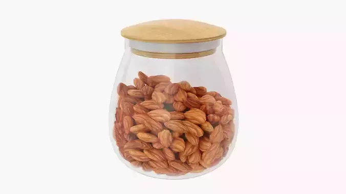 Glass kitchen jar with contents 16 3D model