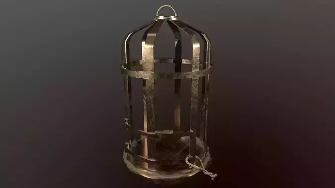 Bird Cage Game Ready Low Poly 3D Model 