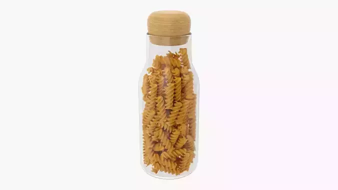 Glass kitchen jar with contents 18 3D model