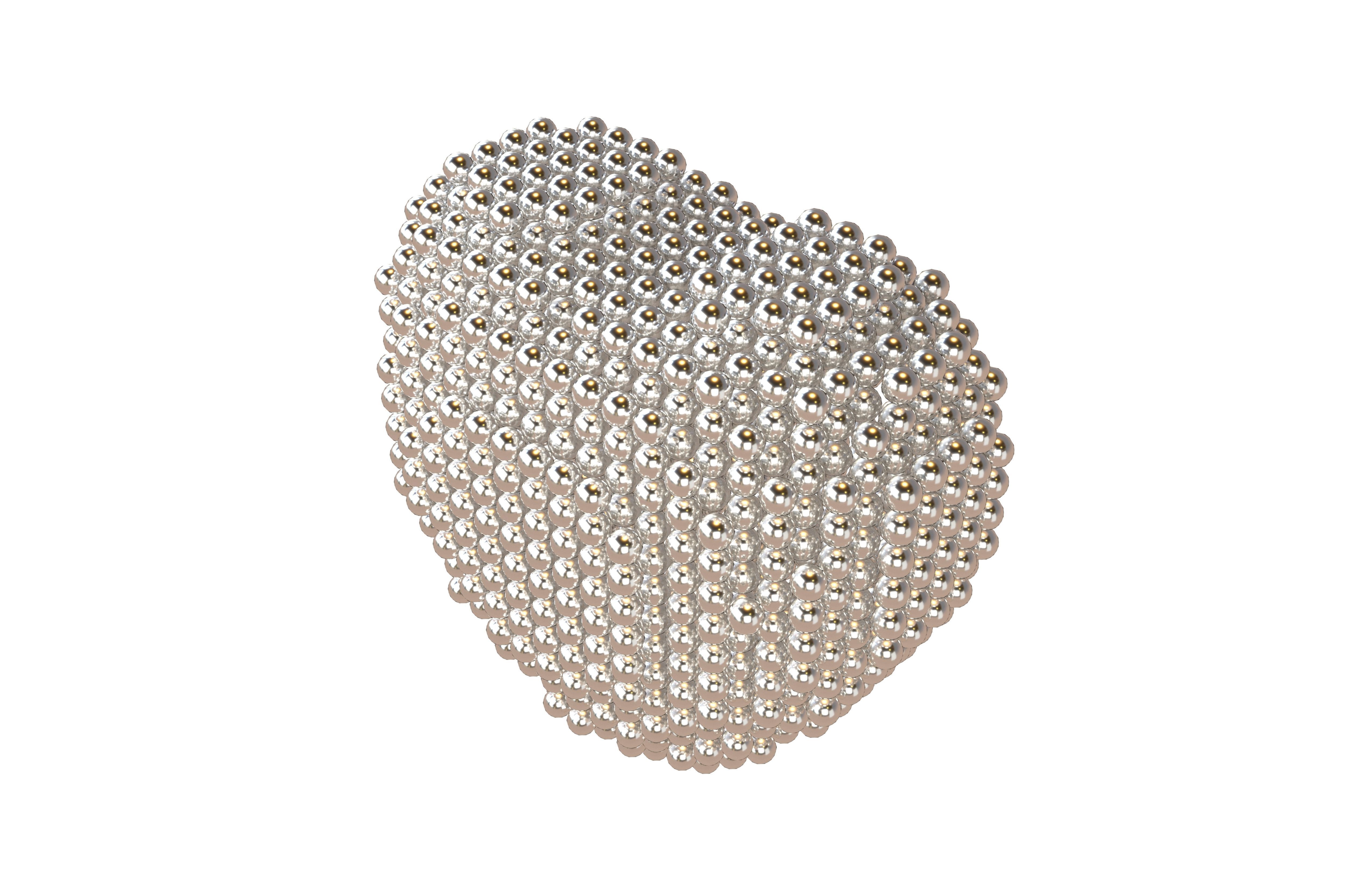 Voxel Heart Round Style v1 012 3D model_2