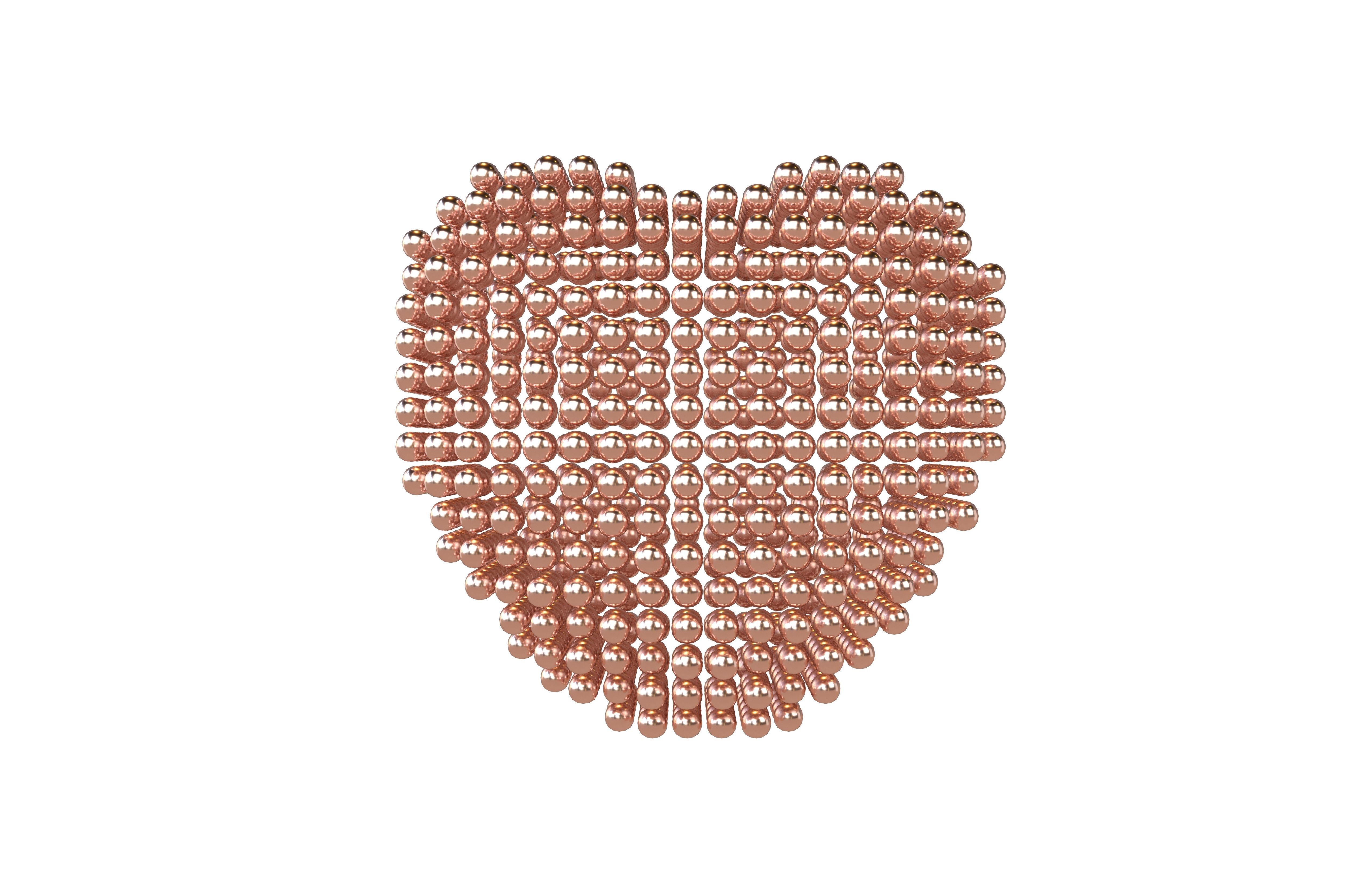 Voxel Heart Round Style v1 013 3D model_2